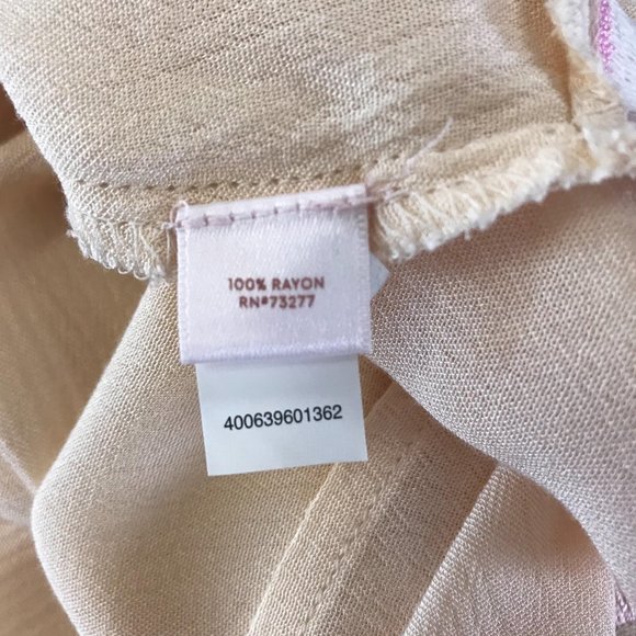 Lauren Conrad Womens Cream Embroidered Sleeveless Semi Sheer Blouse Size S - Picture 7 of 8